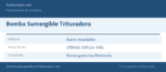 Ficha técnica Bomba Sumergible Trituradora