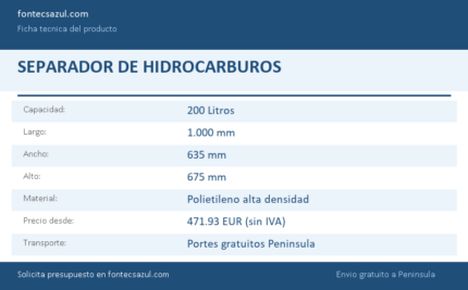 Ficha técnica SEPARADOR DE HIDROCARBUROS