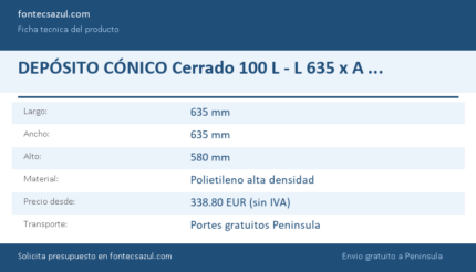 DEPÓSITO CÓNICO Cerrado 100 L - L 635 x A 635 x H 580