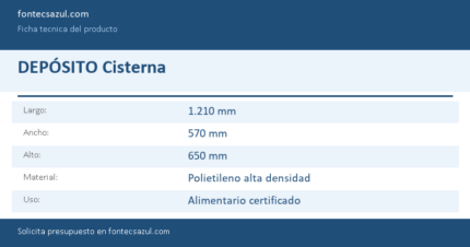 Ficha técnica DEPÓSITO Cisterna